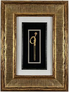Erte (romain De Tirtoff) - A framed Fireflies Letter Opener - Gold-plated pewter letter opener with gold-plated steel blade and red enamel accent