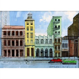 Alex Zwarenstein - Havana Facades - Framed, original oil painting on canvas