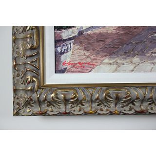 Sam Park - Afternoon In Capri - Framed Hand Embellished Limited Edition Serigraph on Canvas
