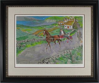 LeRoy Neiman - Nostalgic Journey / Irish Landscape - Framed, Limited Edition Serigraph on Paper