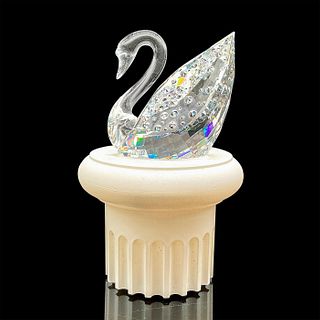 Swarovski Silver Crystal Figurine, Swan + Base