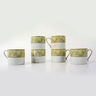 6pc Mottahedeh Porcelain Cup Set, Wave