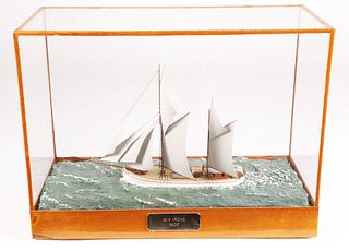 Contemporary Miniature Cased Waterline Model of the S/V Irene, 1907