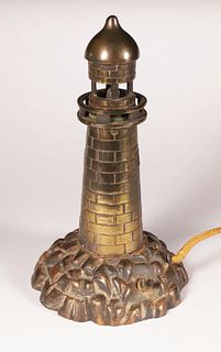 Vintage Brass Lighthouse Lamp