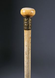 Whaleman Made Knob Walking Stick, 19th Century