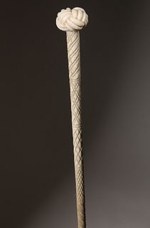 Whaleman Made Turk's Knot Walking Stick, circa 1870
