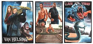 3 Hand Painted African Movie Posters