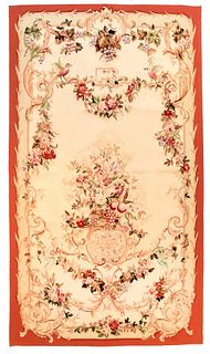 NO RESERVE -  Vintage French Aubusson Rug 4’5 x 8'10" (1.35 x 2.69 M)