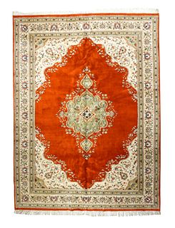 NO RESERVE -  Indo Tabriz Carpet Rug 8’10” x 11’10 (2.69 x 3.61 M)
