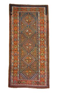 NO RESERVE -  Antique Kazak Rug 3'11" x 8’1” (1.19 x 2.46 M)