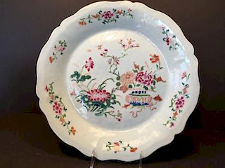 ANTIQUE Chinese Famille Rose Charger Plate, 13 1/2" dia., 18th C
