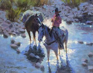 Dan Mieduch b. 1947 | Cowboy on Horseback