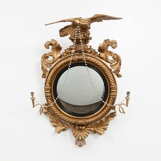 American Federal Eagle Bulls Eye Mirror, Early 19th c.
