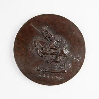 The Cheyenne, Roman Bronze Works Plaque after Remington