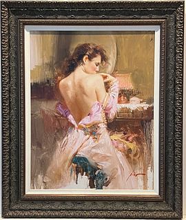 Pino - Ballgown - Framed Limited Edition Artist Embellished Giclee on Canvas