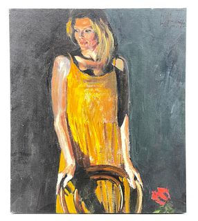 Aldo Luongo - Portrait of a Woman - Original Oil on Canvas