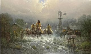 G. Harvey - "Where Cowhands Don't Change" - Limited Edition Giclee on Canvas