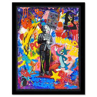 Nastya Rovenskaya, "You May Say I'm a Dreamer" Framed One-of-a-Kind Mixed Media, Hand Signed with Letter of Authenticity