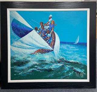 Mark King - "Sailing" - Framed, Original Oil Painting on Canvas