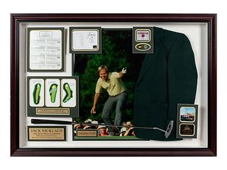 Jack Nicklaus Signed Autograph 1986 Masters Presentation Formerly Displayed at Mike Ditka's