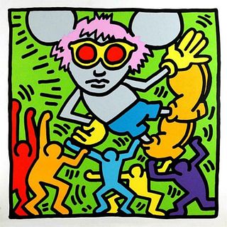 Andy Warhol - Keith Haring - ANDY MOUSE 1 - Silkscreen Proof - Great Color-Unsigned
