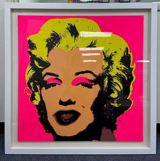 Andy Warhol Silkscreen - Marilyn 11.31 Pink -  Artwork is framed and floated in a contemporary white frame and ready to hang