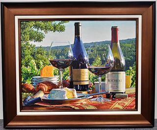 Eric Christensen - PASSION FOR PINOT - Hand-signed, Framed Giclee on Canvas