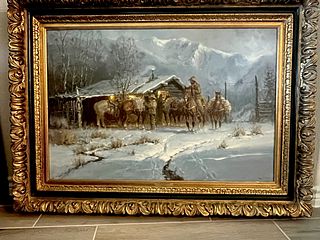 G Harvey - Line Shack Cowhands - Framed Limited Edition Giclee on Canvas