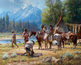 Martin Grelle - "SNAKE RIVER CULTURE" - Limited Edition Grande Giclee on canvas