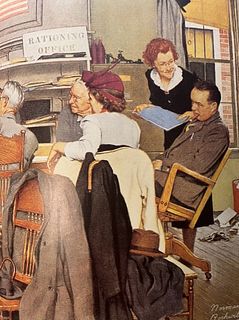 Norman Rockwell "Rationing Board" Print.
