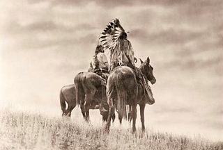 Edward Curtis "Cheyenne Warriors on Horseback" Print