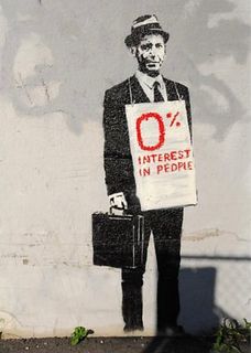 Banksy "0% Interest in People" Offset Lithograph