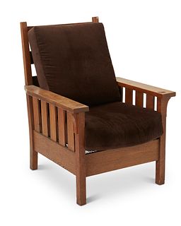 A Gustav Stickley United Crafts oak armchair, no. 324
