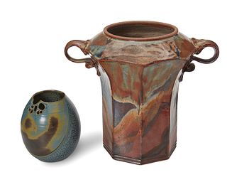 Two studio pottery vessels