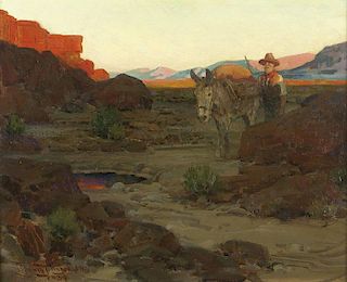 Frank Tenney Johnson 1874 - 1939 NA | The Pool in the Desert