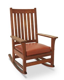 An L. & J.G. Stickley rocking chair, no. 817