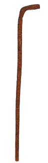 Jose Domingo Batz (1857-1936), A polychromed carved wood folk art walking stick, 1885, Carved wood, 37" L x 1.25" Dia.