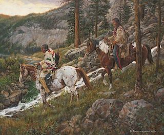 Steven Lang b. 1960 OPAM | Blackfeet Hunting Trail