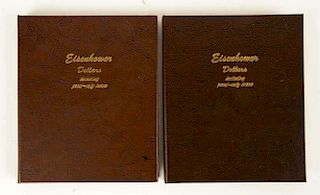 Lot Of 2: Albums of Eisenhower Silver Dollars.