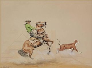 Olaf Wieghorst 1899 - 1988 | Cowboy Roping Calf