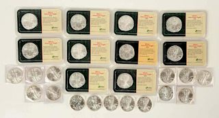 Lot Of 25: Silver American Eagle 1$ Coins.