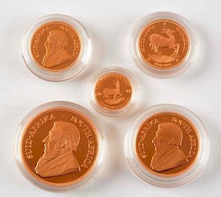 2001 Krugerrand Anniversary Edition Gold Coins.