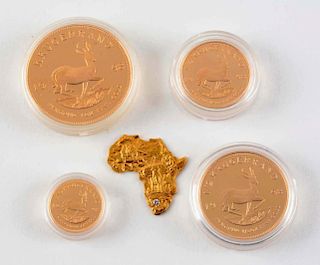 1998 Krugerrand/ De Beers Coin & Medallion Proof Set.