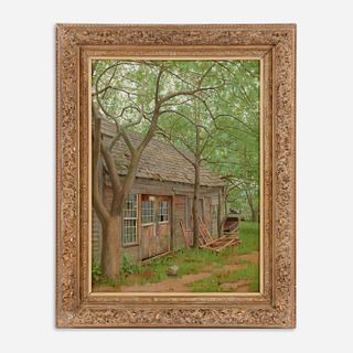 JOE EVANS "The Shed" (1894 Oil on Canvas)