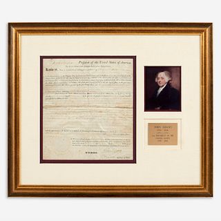 1800 Land Grant Signed by John Adams, John Marshall