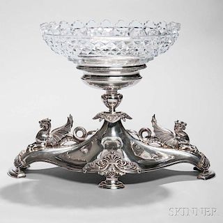 Victorian Sterling Silver and Glass Center Bowl