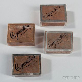 Four Tiffany & Co. Silver-plate Cigarette Boxes
