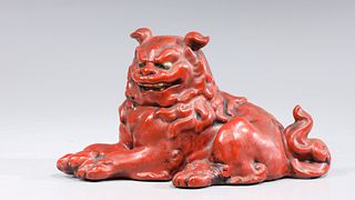 Antique Japanese Ceramic Lion
