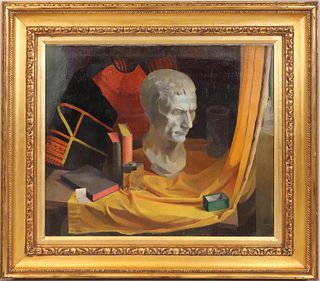 Oil on Canvas, Still Life with Marble Bust