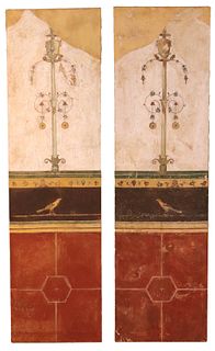 Pair of Classical Style Painted Wall Panels